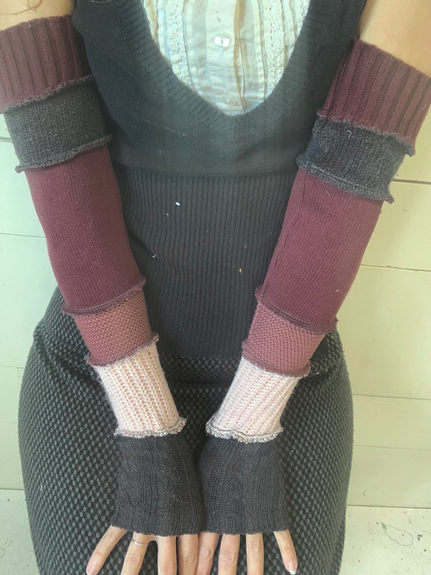 Manche bourgogne et rose