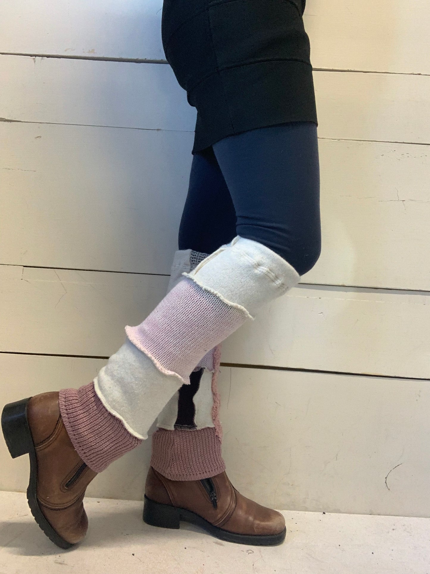 Jambière courte rose et blanche douceur