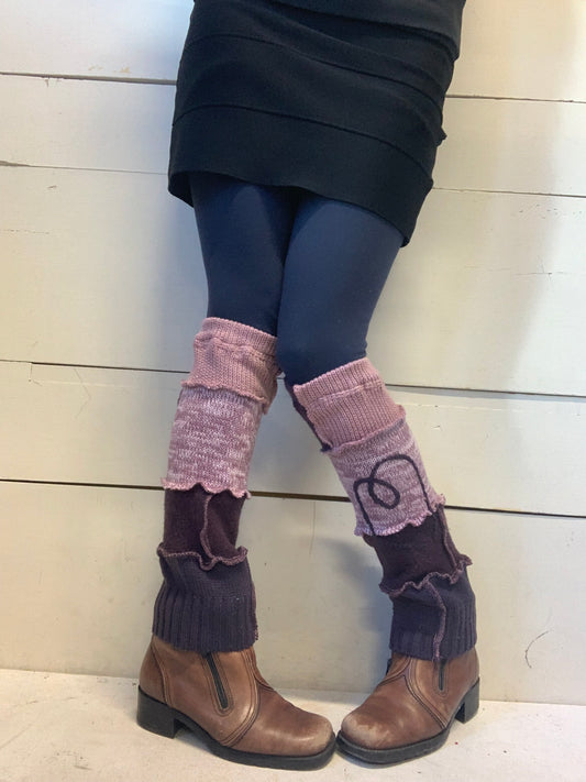 Jambière courte rose et mauve