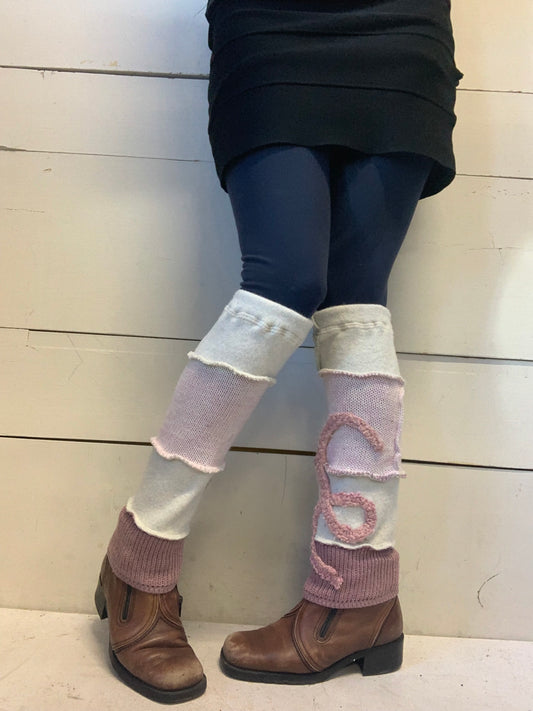 Jambière courte rose et blanche douceur