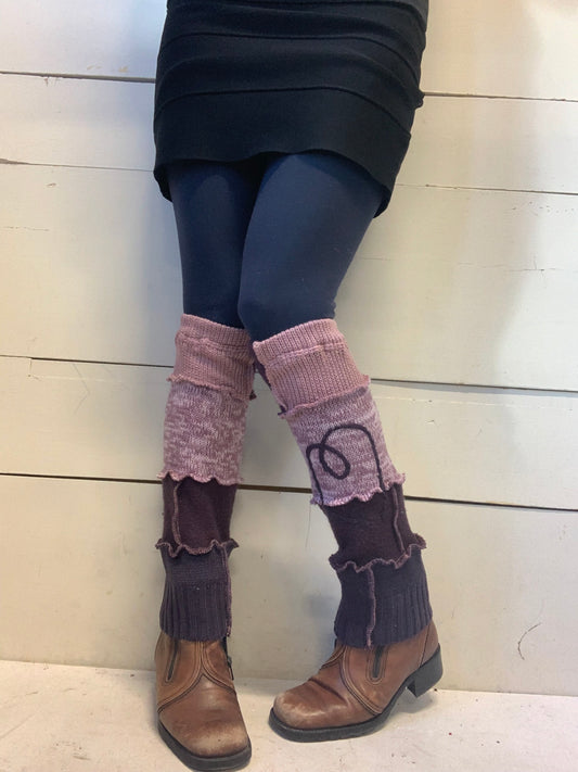 Jambière courte rose et mauve