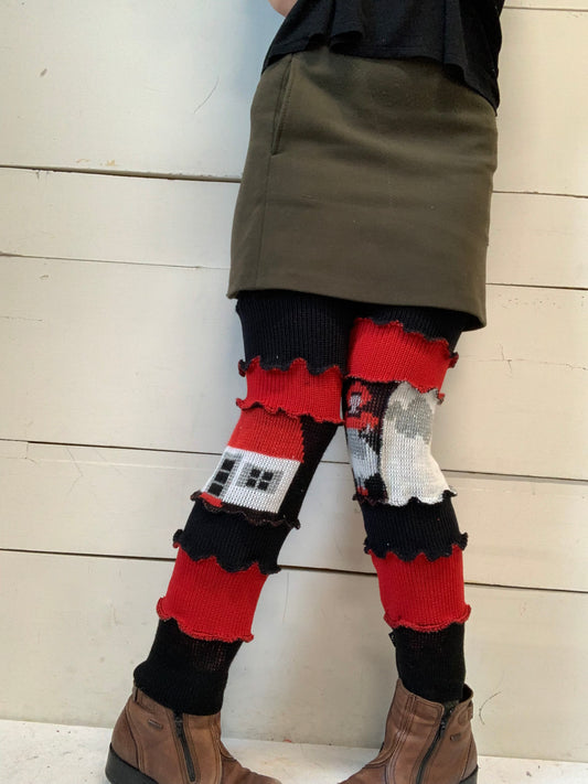 L’indispensable noir et rouge avec nuage, maison et petite femme ❤️