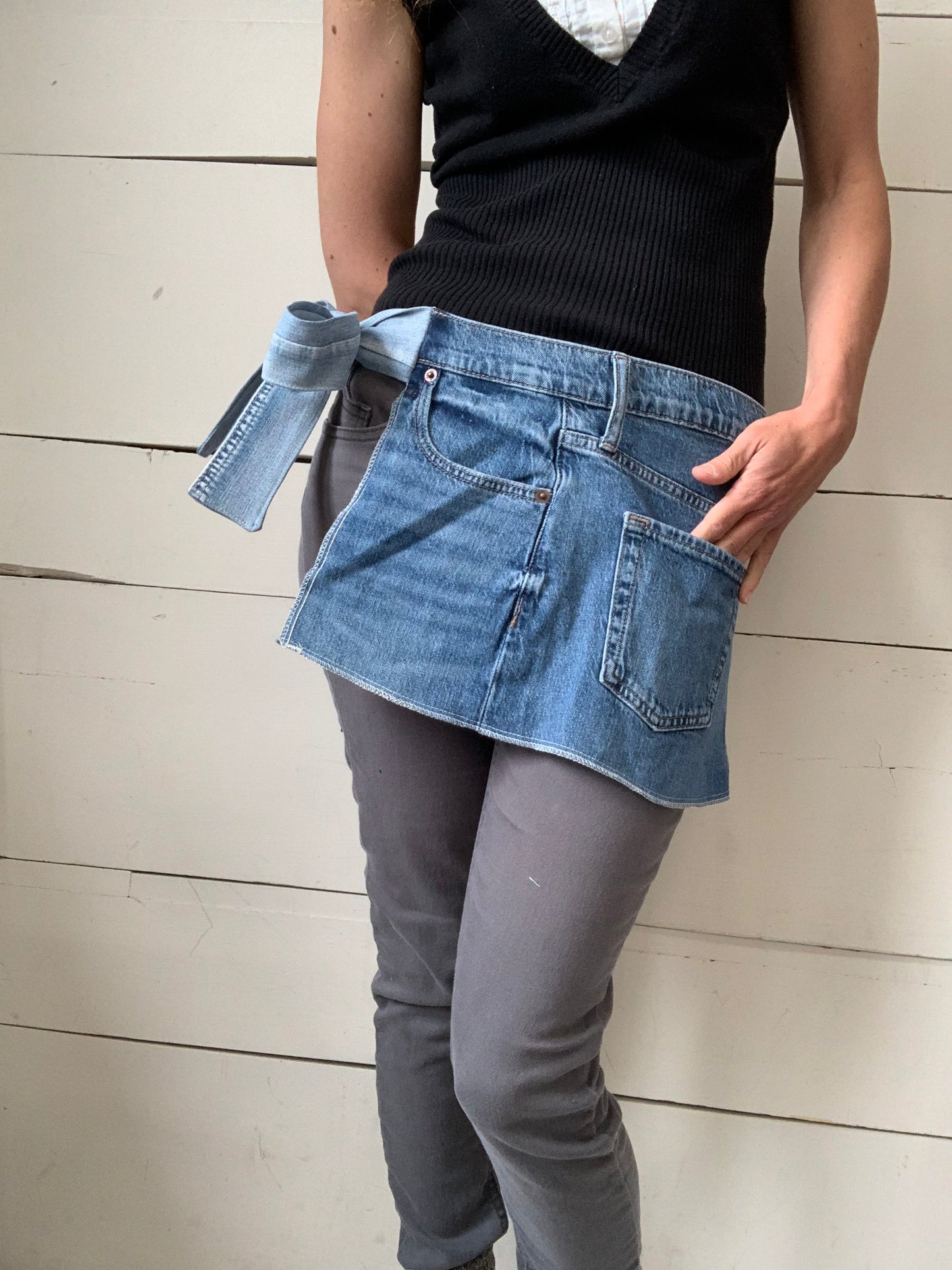 TABLIER JEANS BLEU MOYEN