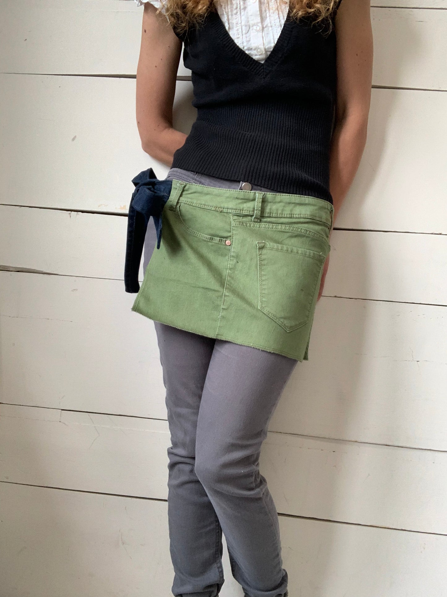 TABLIER JEANS VERT