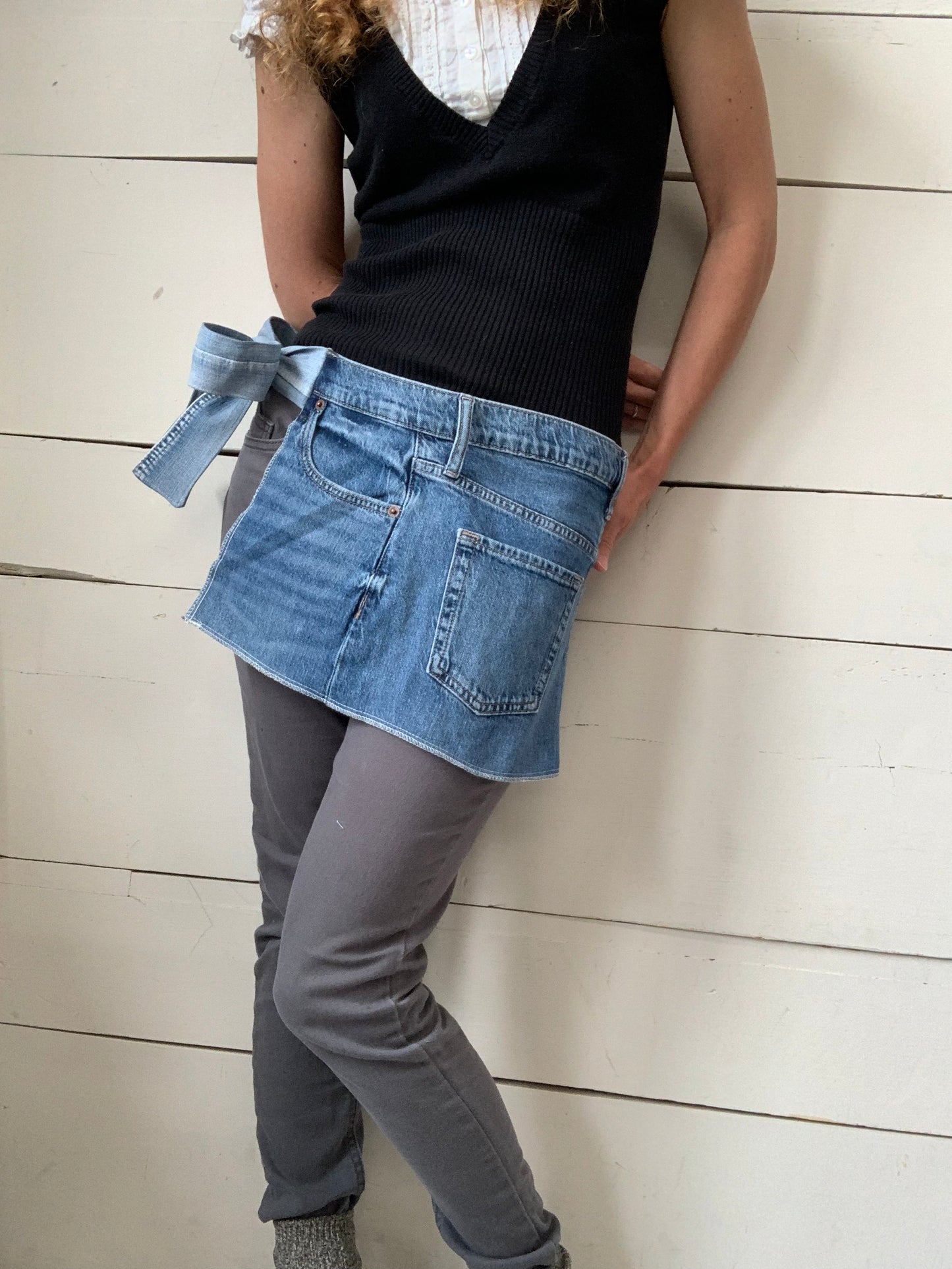 TABLIER JEANS BLEU MOYEN