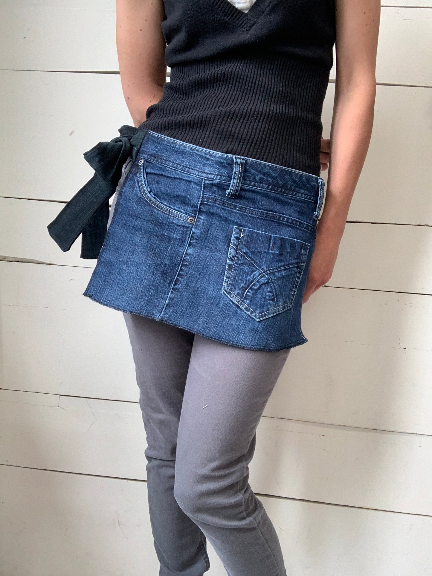 TABLIER JEANS FONCÉS BLEU