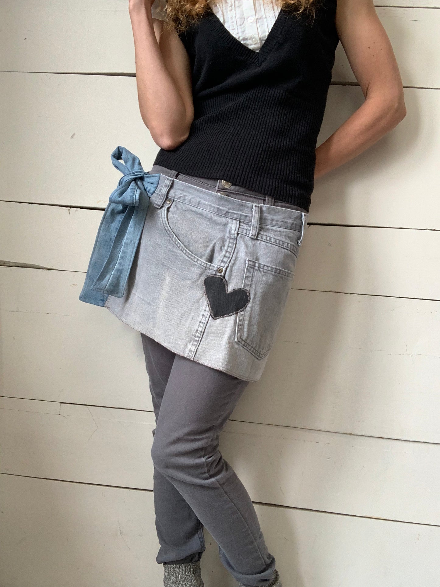 TABLIER JEANS GRIS