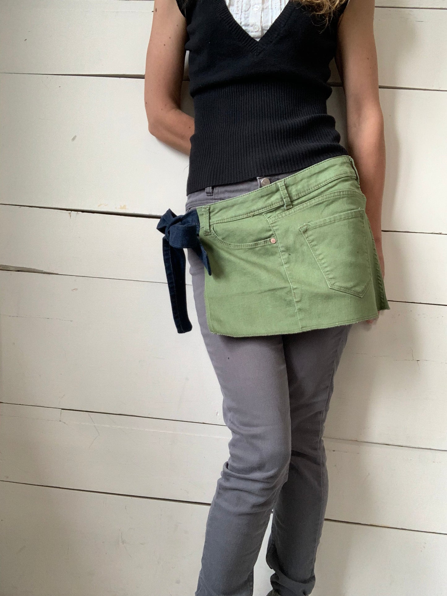TABLIER JEANS VERT