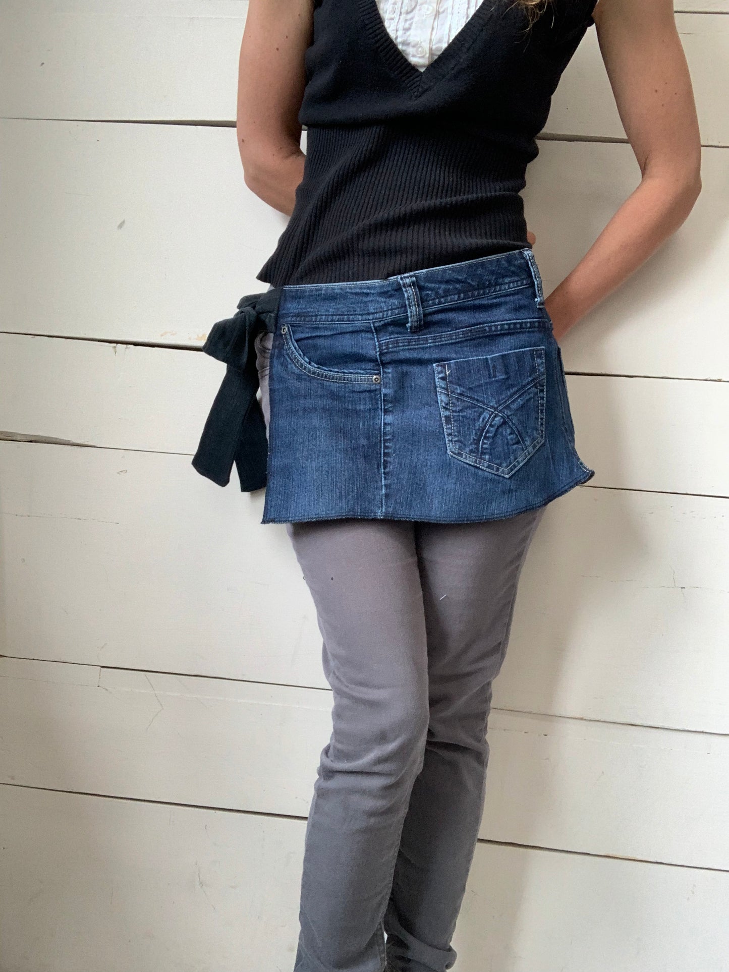 TABLIER JEANS FONCÉS BLEU
