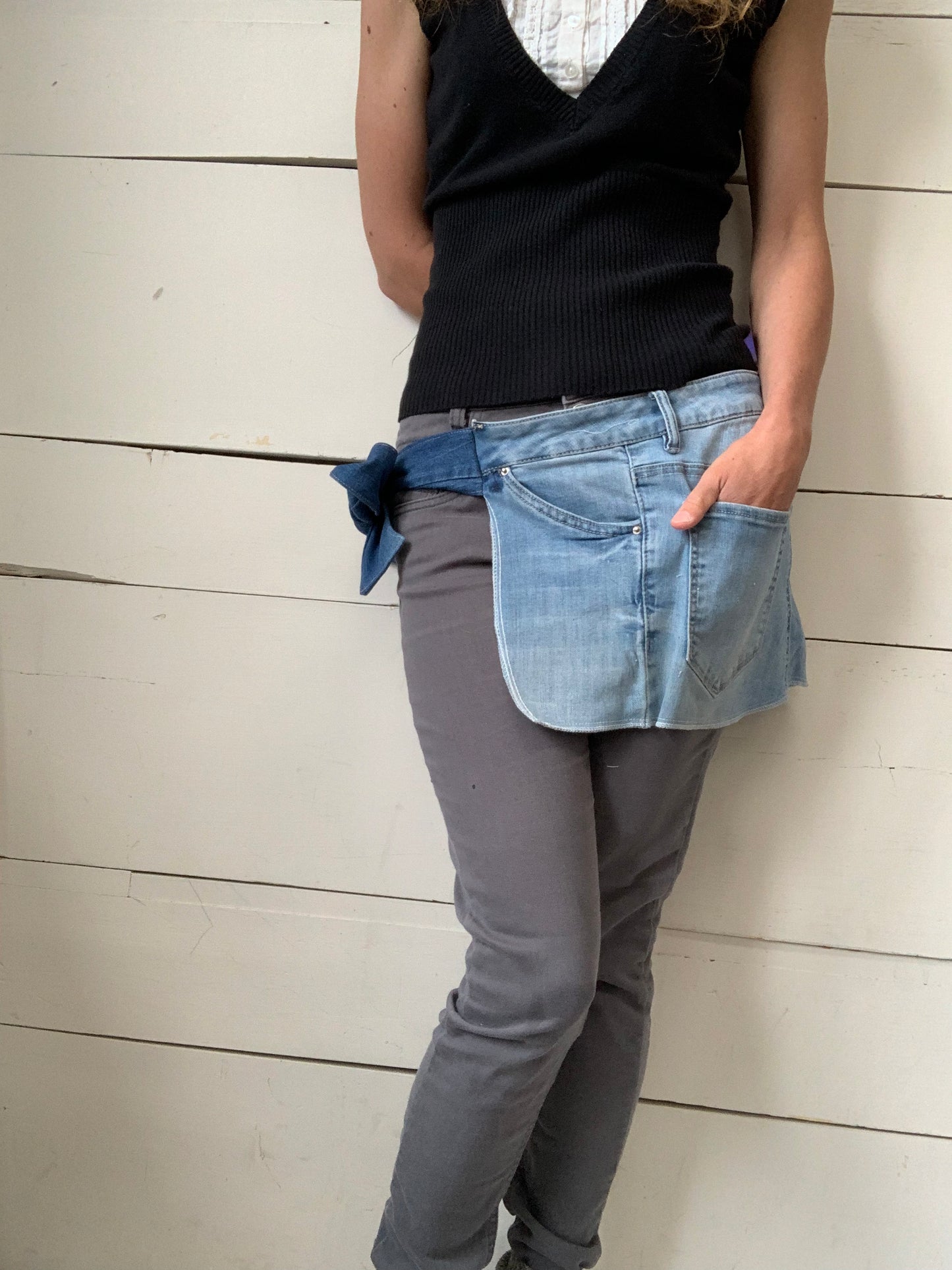TABLIER JEANS BLEU PALE