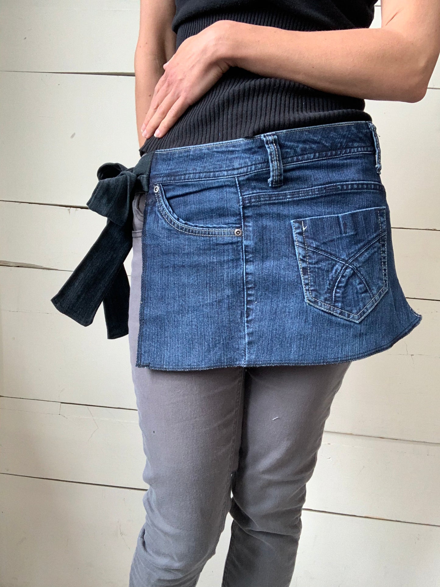 TABLIER JEANS FONCÉS BLEU