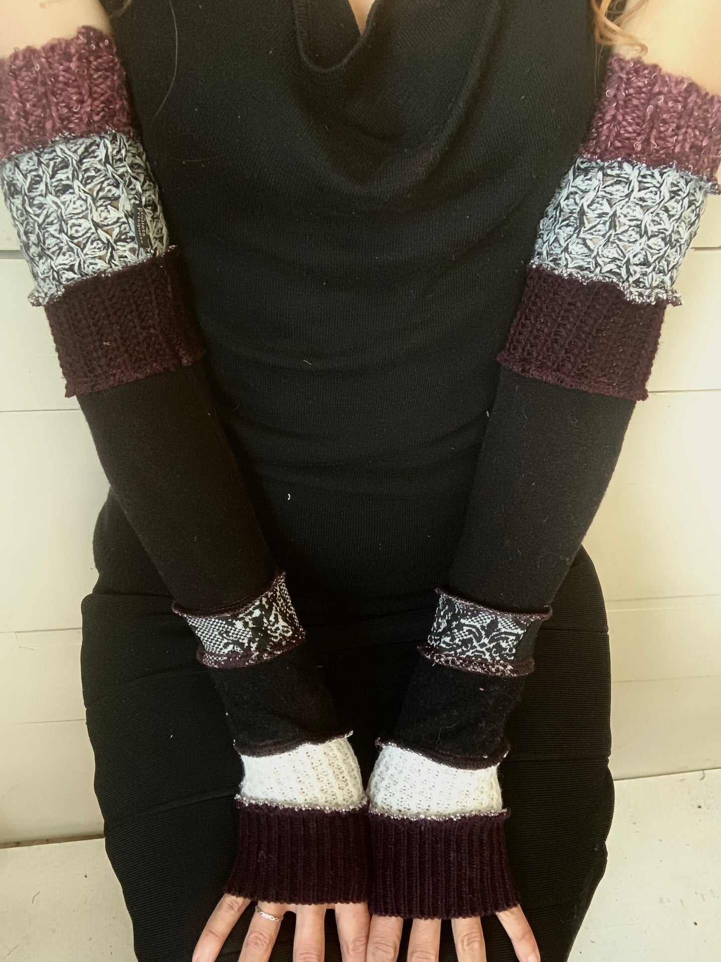 Manche prune noire et blanc