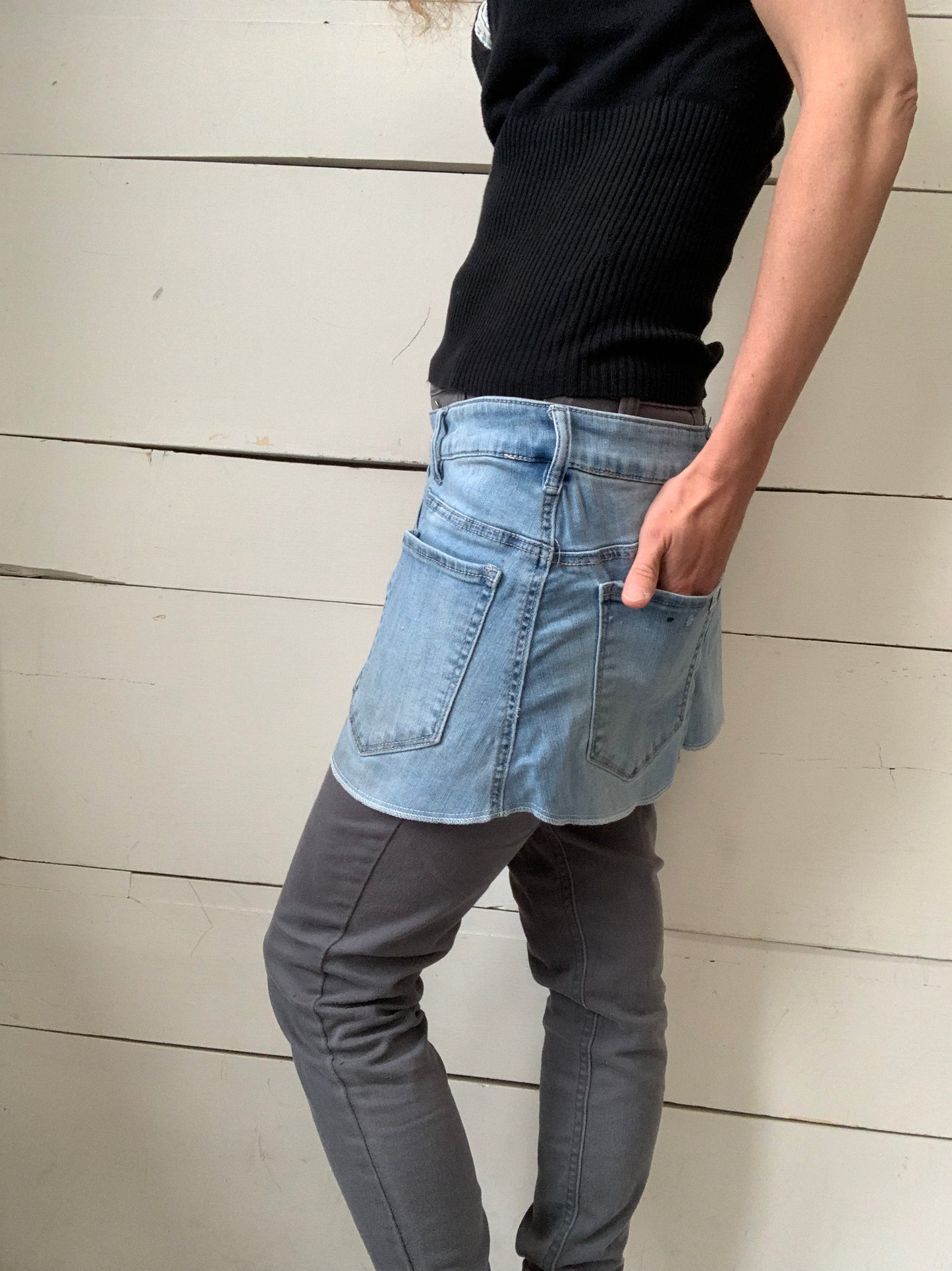 TABLIER JEANS BLEU PALE