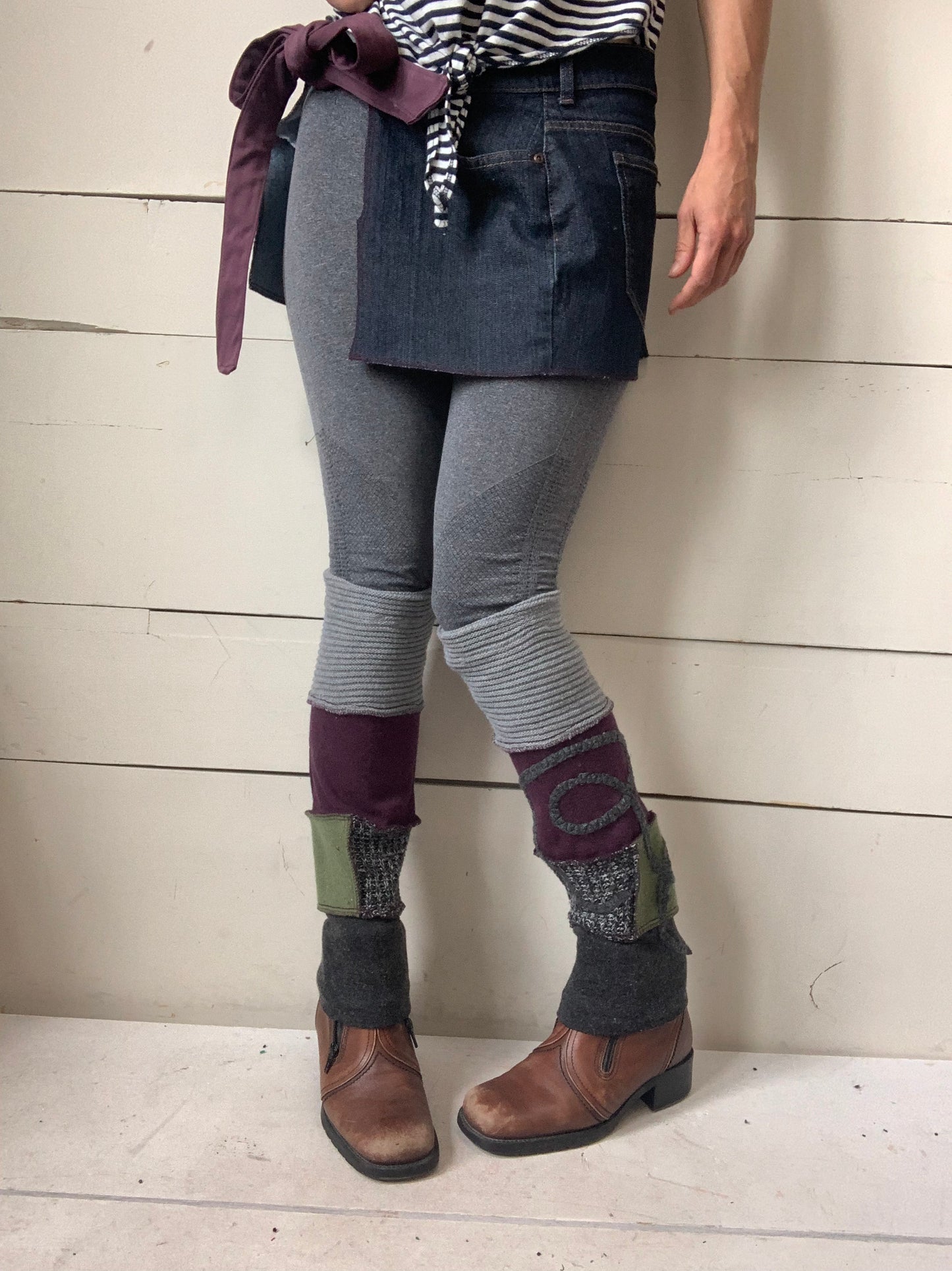 Jambière courte mauve et lime