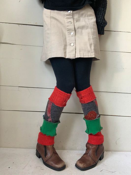 Jambière courte rouge orangé avec vert 😍