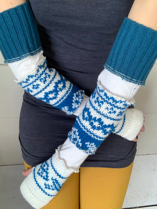 Manche les belles bleu et blanche