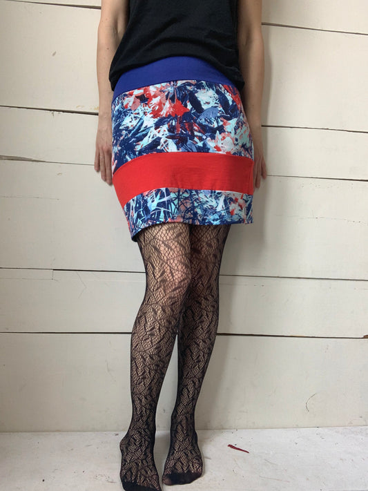 JUPE BLEU ET ROUGE (S-M)