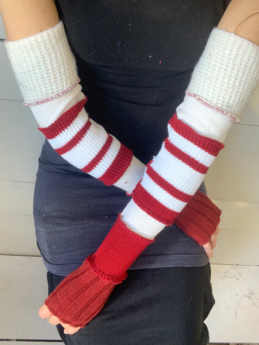 Manche rouge et blanche