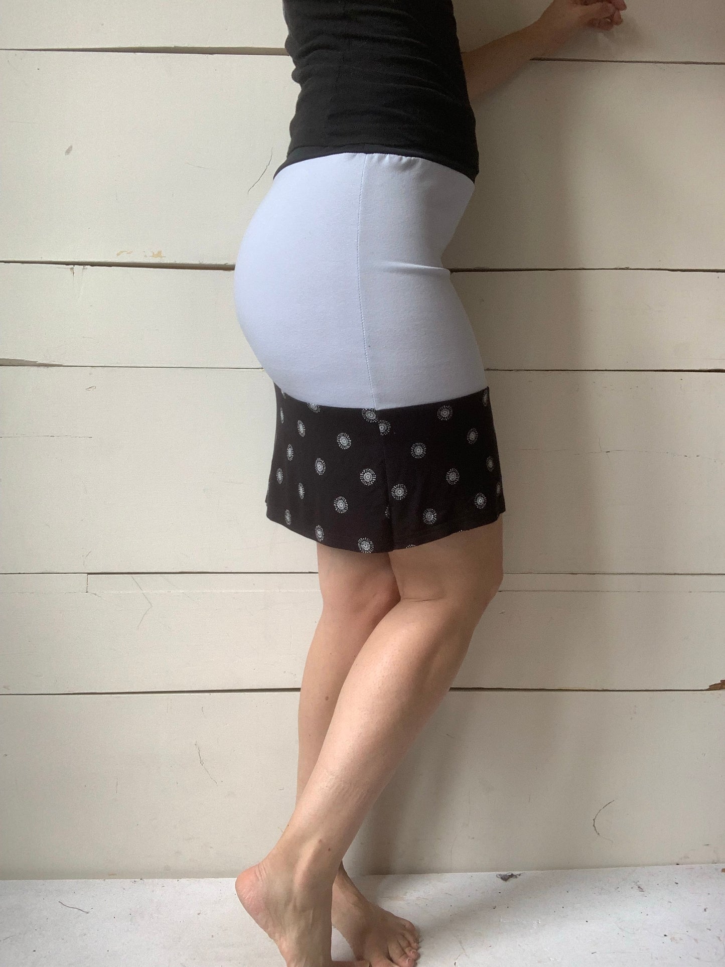 JUPE BLEU ET GRISE (M)