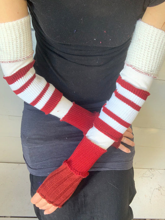 Manche rouge et blanche