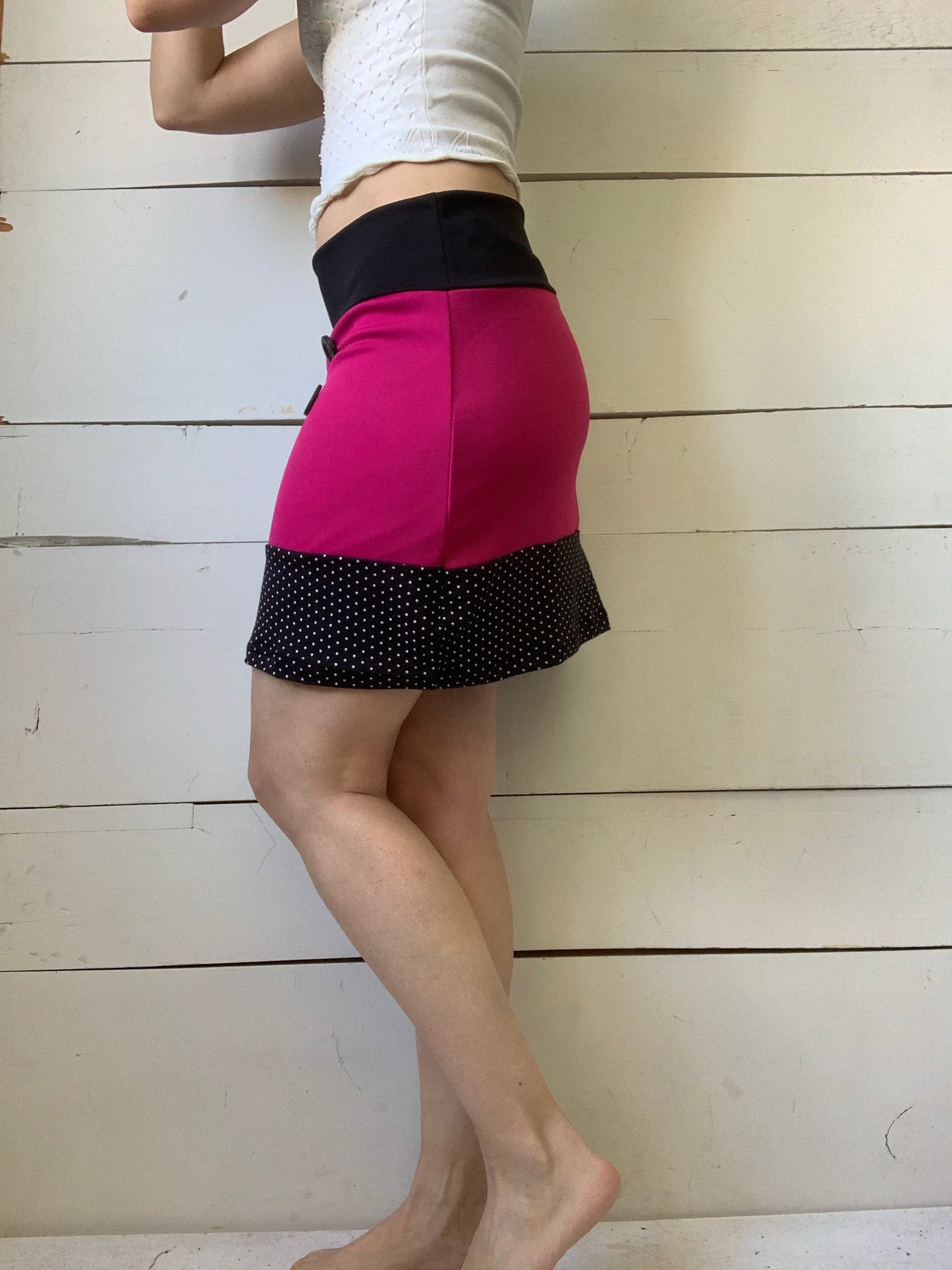 SKIRT WITH PICOTS AND PINK (M)